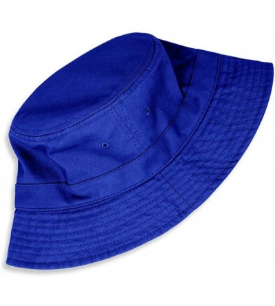 Bucket Hats Cotton Bucket Hats Unisex Wide Brim Outdoor Summer Cap Hiking Beach Sports - Royal1 - CA18HEU8IG2 $8.87