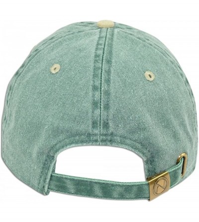 Baseball Caps Dad Hat Pigment Dyed Two Tone Plain Cotton Polo Style Retro Curved Baseball Cap 1200 - Green / Khaki - CX17WY43...