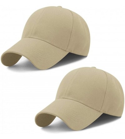 Baseball Caps Baseball Cap Casual Adjustable Plain Baseball Hat for Men Women Dad Tucker Ball Cap - 2 Pcs Khaki&khaki - CO192...