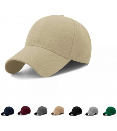 Baseball Caps Baseball Cap Casual Adjustable Plain Baseball Hat for Men Women Dad Tucker Ball Cap - 2 Pcs Khaki&khaki - CO192...