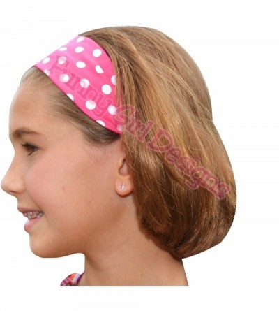 Headbands 1 DOZEN Polka Dot Cotton Stretch 2 Inch Wide Headbands - Great For Embroidery! - Hot Pink Dot - CZ11G7YPSD9 $15.17