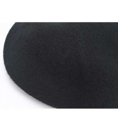 Berets Women's 100% Wool French Beret Hat Solid Color Black Beret Hats for Women - Black - CD18ZDS5KYY $14.72