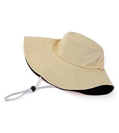 Sun Hats Women's UV Protection Summer Sun Bucket Hat Fedora Foldable Floppy Wide Brim Packable with Chin Strap 21-24 inch - C...