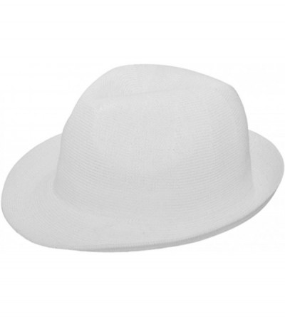 Fedoras Men's Polyester Knit Fedora Hat White - C6126MKL967 $7.47