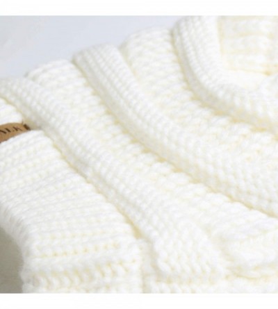 Skullies & Beanies Winter Beanie for Women Fleece Lined Warm Knit Skull Slouch Beanie Hat - 42-white - CE18UNA6USX $11.26