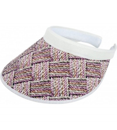 Baseball Caps Two-Tone Weave Clip-On Visor - Pink - CH17YZ2E90L $14.08