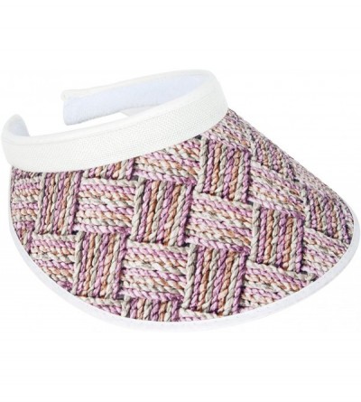 Baseball Caps Two-Tone Weave Clip-On Visor - Pink - CH17YZ2E90L $14.08