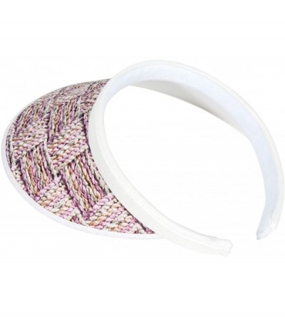 Baseball Caps Two-Tone Weave Clip-On Visor - Pink - CH17YZ2E90L $14.08