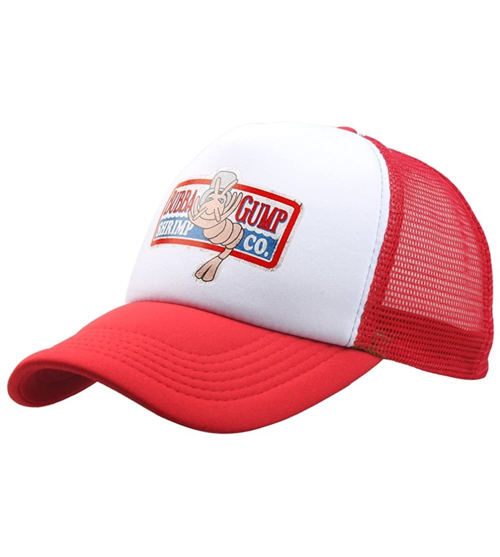 Baseball Caps Adult Gump Running Hat- Shrimp Mesh Baseball Trucker Cap- Cosplay Costumes - Red-3 - C718COHR4RS $7.75