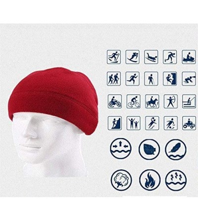 Skullies & Beanies Synthetic Microfleece Tactical Polartec Military - Red - CA18MG8ADL2 $12.66