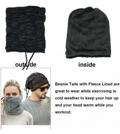 Skullies & Beanies Womens Ponytail Messy Bun Beanie Hat & Touchscreen Gloves-Fleece Lined Thick Soft Warm Chunky Beanie Hats ...