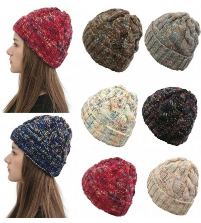 Skullies & Beanies New Women Keep Warm Winter Casual Knitted Hat Wool Hemming Hat Ski Hat - Navy3 - CP1932LLSXY $7.70