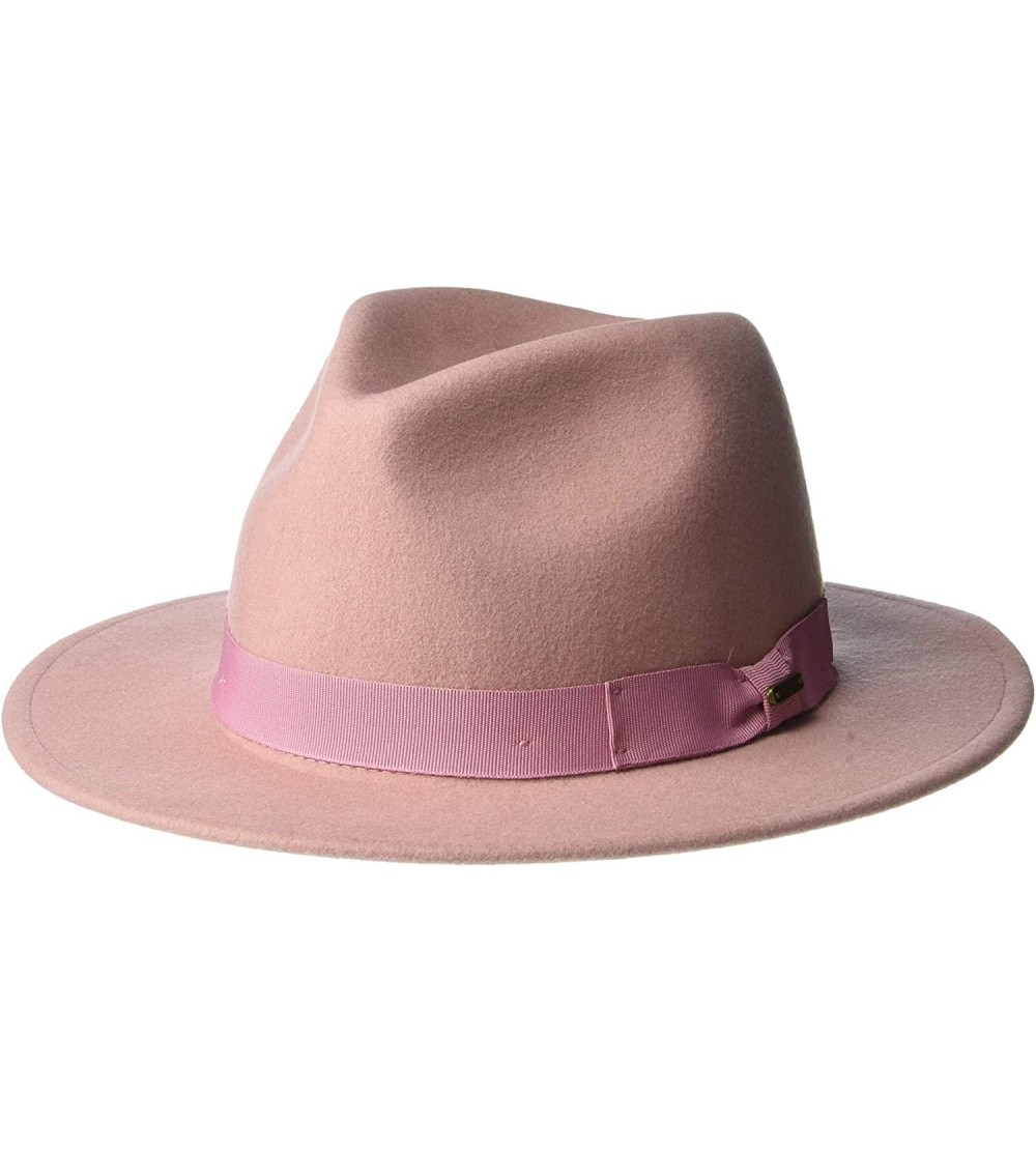 Fedoras Women's WFH8039 Felt Fedora Hat - Pink - CY17YZILS36 $94.92