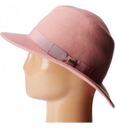 Fedoras Women's WFH8039 Felt Fedora Hat - Pink - CY17YZILS36 $94.92