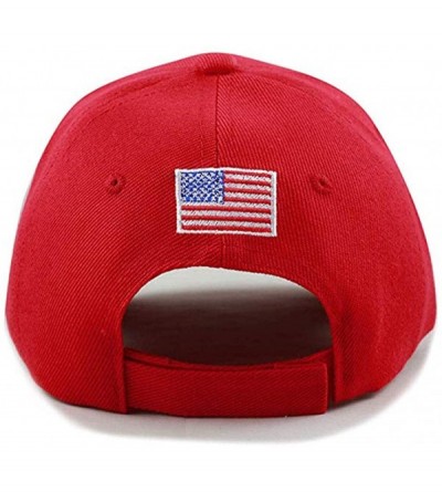 Skullies & Beanies Donald Trump 2020 Keep America Great Cap Adjustable Baseball Hat with USA Flag [2/3 Pack] - 2 Pack - 1.red...