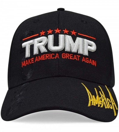 Skullies & Beanies Donald Trump 2020 Keep America Great Cap Adjustable Baseball Hat with USA Flag [2/3 Pack] - 2 Pack - 1.red...