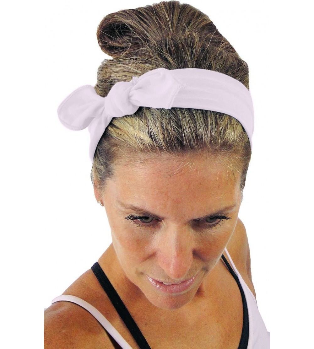 Headbands Removable Bow Training Headband - No Slip - No Sweat- Brooklyn Candy Pink - Brooklyn Candy Pink - CT12I8WPFUN $9.75