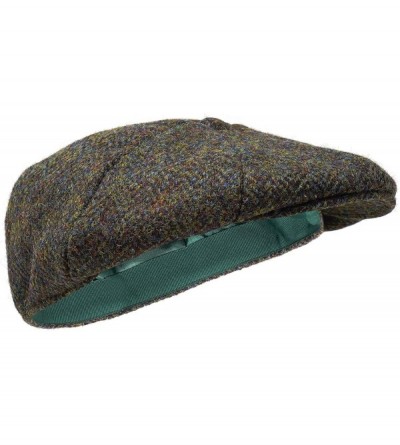 Newsboy Caps Dingwall 8 Piece Flat Cap - 100% Handwoven Wool - Harris Tweed - Water Resistant - Woodland - C218ZO3SM8O $44.78