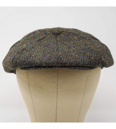 Newsboy Caps Dingwall 8 Piece Flat Cap - 100% Handwoven Wool - Harris Tweed - Water Resistant - Woodland - C218ZO3SM8O $44.78