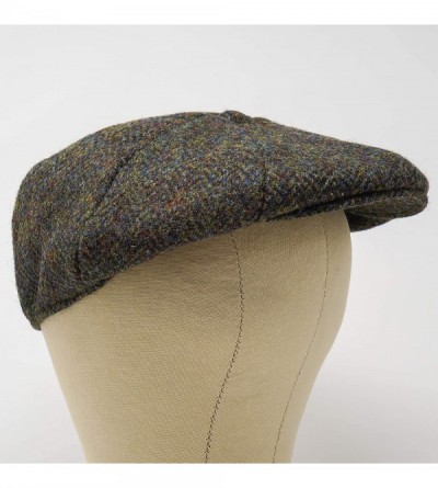 Newsboy Caps Dingwall 8 Piece Flat Cap - 100% Handwoven Wool - Harris Tweed - Water Resistant - Woodland - C218ZO3SM8O $44.78