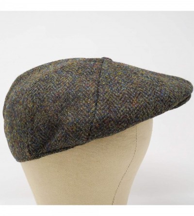 Newsboy Caps Dingwall 8 Piece Flat Cap - 100% Handwoven Wool - Harris Tweed - Water Resistant - Woodland - C218ZO3SM8O $44.78