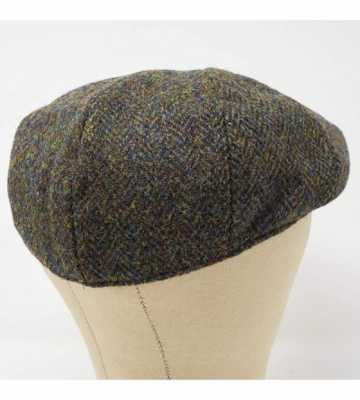 Newsboy Caps Dingwall 8 Piece Flat Cap - 100% Handwoven Wool - Harris Tweed - Water Resistant - Woodland - C218ZO3SM8O $44.78