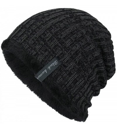 Berets Unisex Knit Cap Hedging Head Hat Beanie Cap Warm Outdoor Fashion Beret - Black - CH18I9L4G78 $9.56