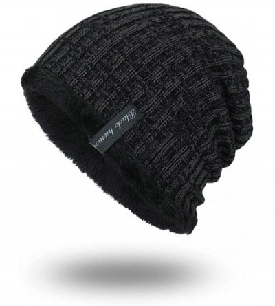 Berets Unisex Knit Cap Hedging Head Hat Beanie Cap Warm Outdoor Fashion Beret - Black - CH18I9L4G78 $9.56