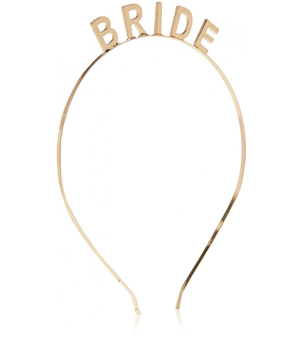 Headbands Bride Bridal Shower Bachelorette Party Crown Headband - Gold - C11859Y48SY $14.26
