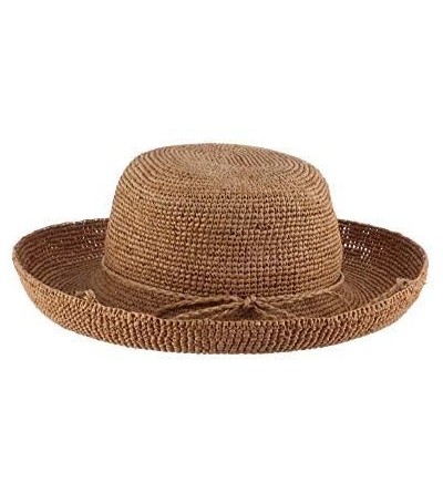 Sun Hats Women's Crocheted Raffia Hat with Drawstring - Tea - CI119GAKLQT $59.22