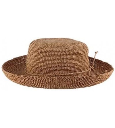 Sun Hats Women's Crocheted Raffia Hat with Drawstring - Tea - CI119GAKLQT $59.22