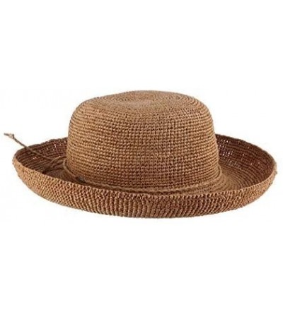 Sun Hats Women's Crocheted Raffia Hat with Drawstring - Tea - CI119GAKLQT $59.22