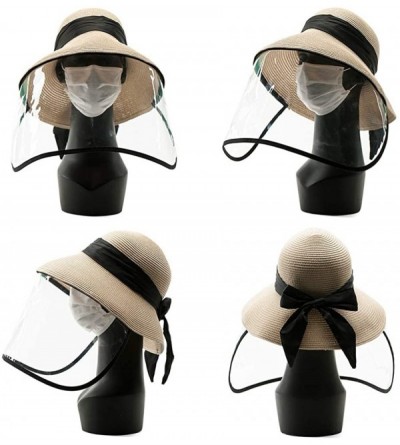 Sun Hats Packable Womens Straw Cloche Derby Fedora Summer Wide Brim Sun Hat Floppy Beach 55-60cm - 00763beige - CI199I0IZ2K $...