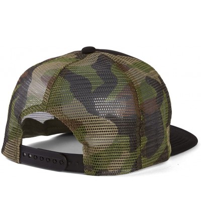 Sun Hats Cali Script Trucker Hat - Black/Camo - C111N38RQAJ $12.03