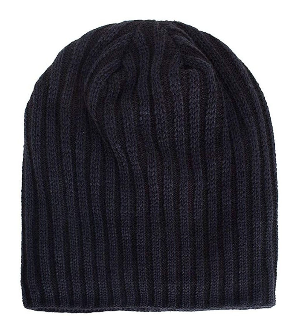 Skullies & Beanies Women's Solid Color Wool Knit Hats Earmuffs Parent-Child Caps - Navy6 - CT18I70CC67 $11.23