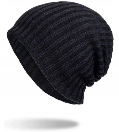 Skullies & Beanies Women's Solid Color Wool Knit Hats Earmuffs Parent-Child Caps - Navy6 - CT18I70CC67 $11.23