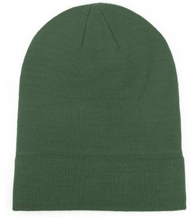 Skullies & Beanies Slouchy Beanie Cap Knit hat for Men and Women - Army Green - CZ18WR77NHA $11.79