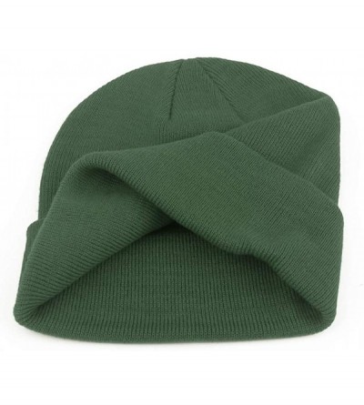 Skullies & Beanies Slouchy Beanie Cap Knit hat for Men and Women - Army Green - CZ18WR77NHA $11.79