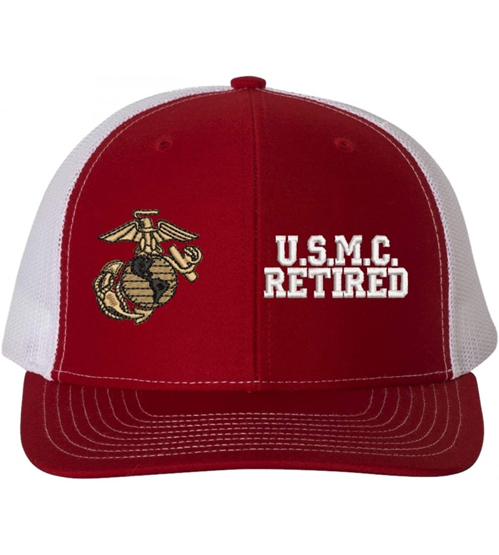 Baseball Caps U.S. Marine Corps Retired Mesh Back Cap - Red - CC18RLOKAQI $25.03