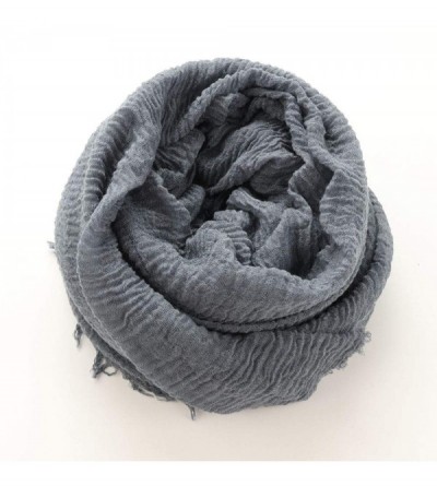 Headbands African Head Scarf-Cotton Long Turban Headwrap Large Stretch Jersey Neck Shawl Dark Grey - CX1996TH8N4 $10.79