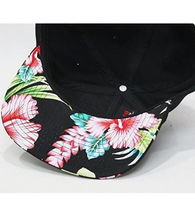 Baseball Caps Premium Plain Cotton Twill Adjustable Flat Bill Snapback Hats Baseball Caps - Hawaiian/Black/Black Flat - CH186...