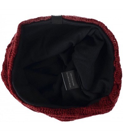 Skullies & Beanies Slouch Beanie Hats for Men Winter Summer Oversized Baggy Skull Cap - B101-claret - CU129NYN5TN $13.31