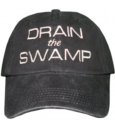 Baseball Caps Drain The Swamp Hat Trump Cap - Distressed Black/White Embr. - C912O13LJN2 $19.30