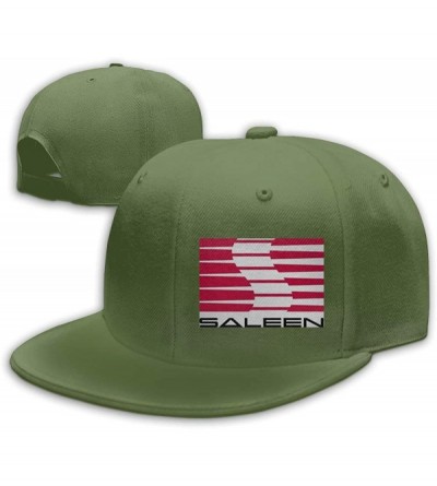 Baseball Caps Mens Saleen Logo Cotton Baseball Snapback Hats Adjustable Six Panel Caps - Moss Green - C318X2XO4QU $26.10