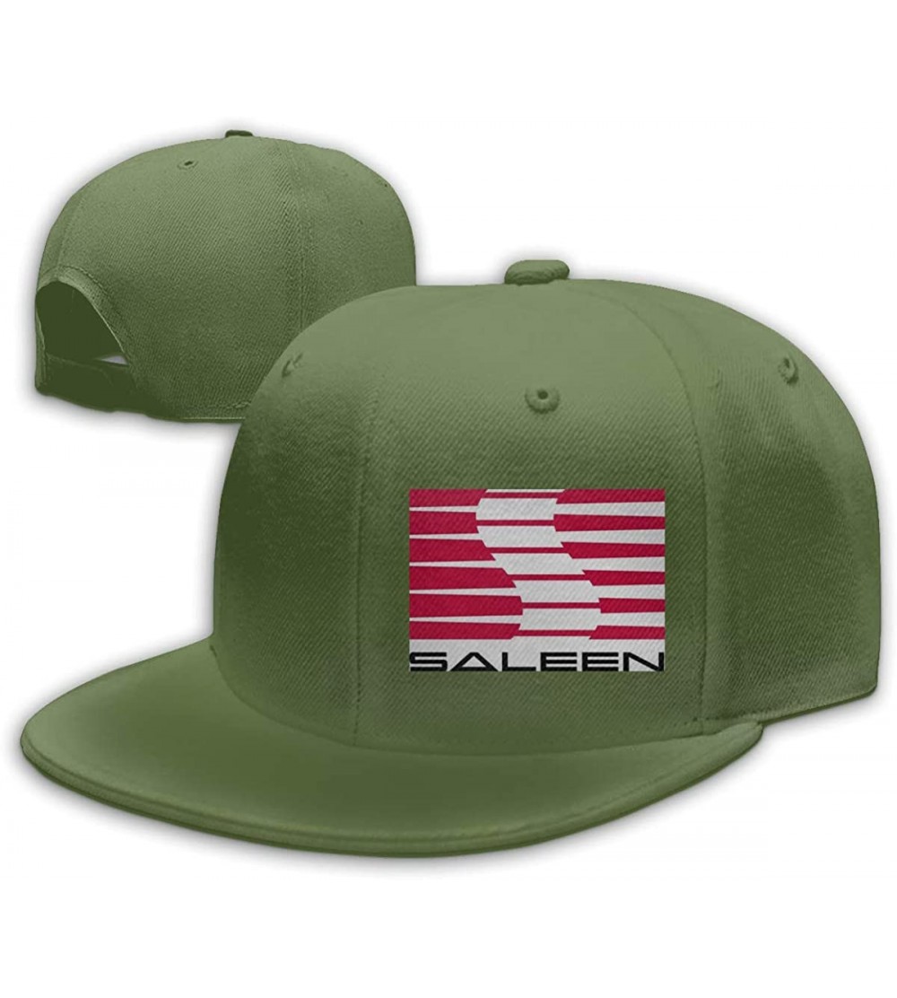 Baseball Caps Mens Saleen Logo Cotton Baseball Snapback Hats Adjustable Six Panel Caps - Moss Green - C318X2XO4QU $17.52