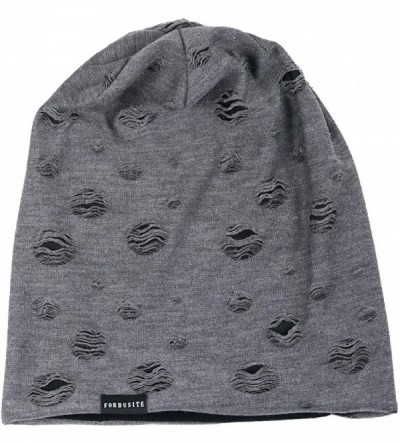 Skullies & Beanies Men's Chic Striped Thin Baggy Slouch Summer Beanie Skull Cap Hat - 9c-grey - C418E6YL8TT $12.76