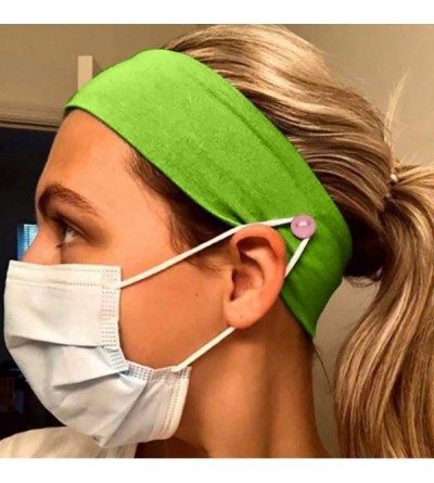 Balaclavas Button Headband for Nurses Women Men Yoga Sports Workout Turban Heawrap Face Cover Holder - Protect Your Ears - CL...