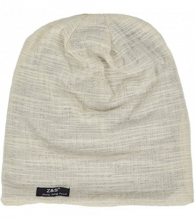 Skullies & Beanies B018 Distressed Stripe Slouch Beanie Skull Cap for Summer - B018s-beige - C91212MZKLP $13.26