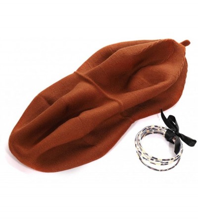 Berets Wool Knit Beret Hat for Women Girls French Style Berets Caps - Orange Red - C018AUWG09Y $14.12