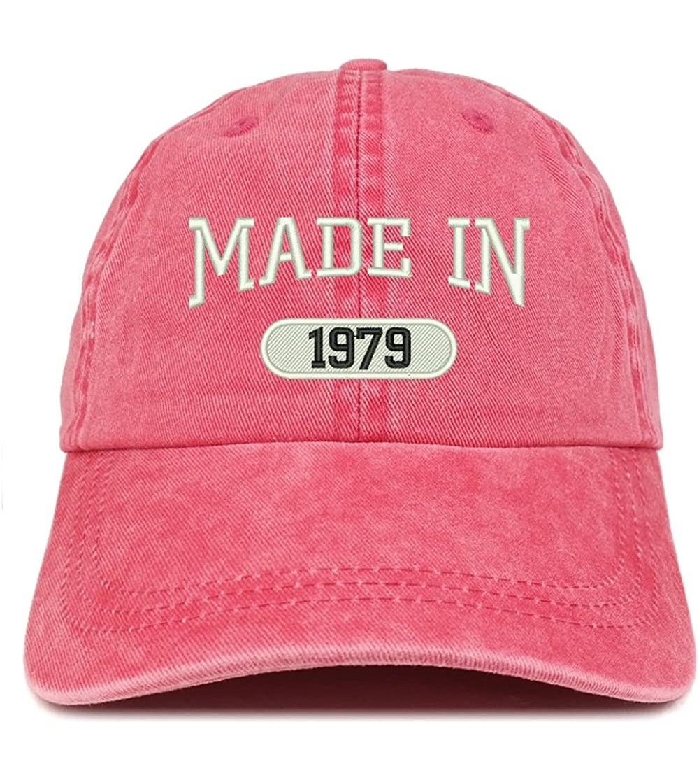 Baseball Caps Made in 1979 Embroidered 41st Birthday Washed Baseball Cap - Red - CN18C7HICYL $16.84